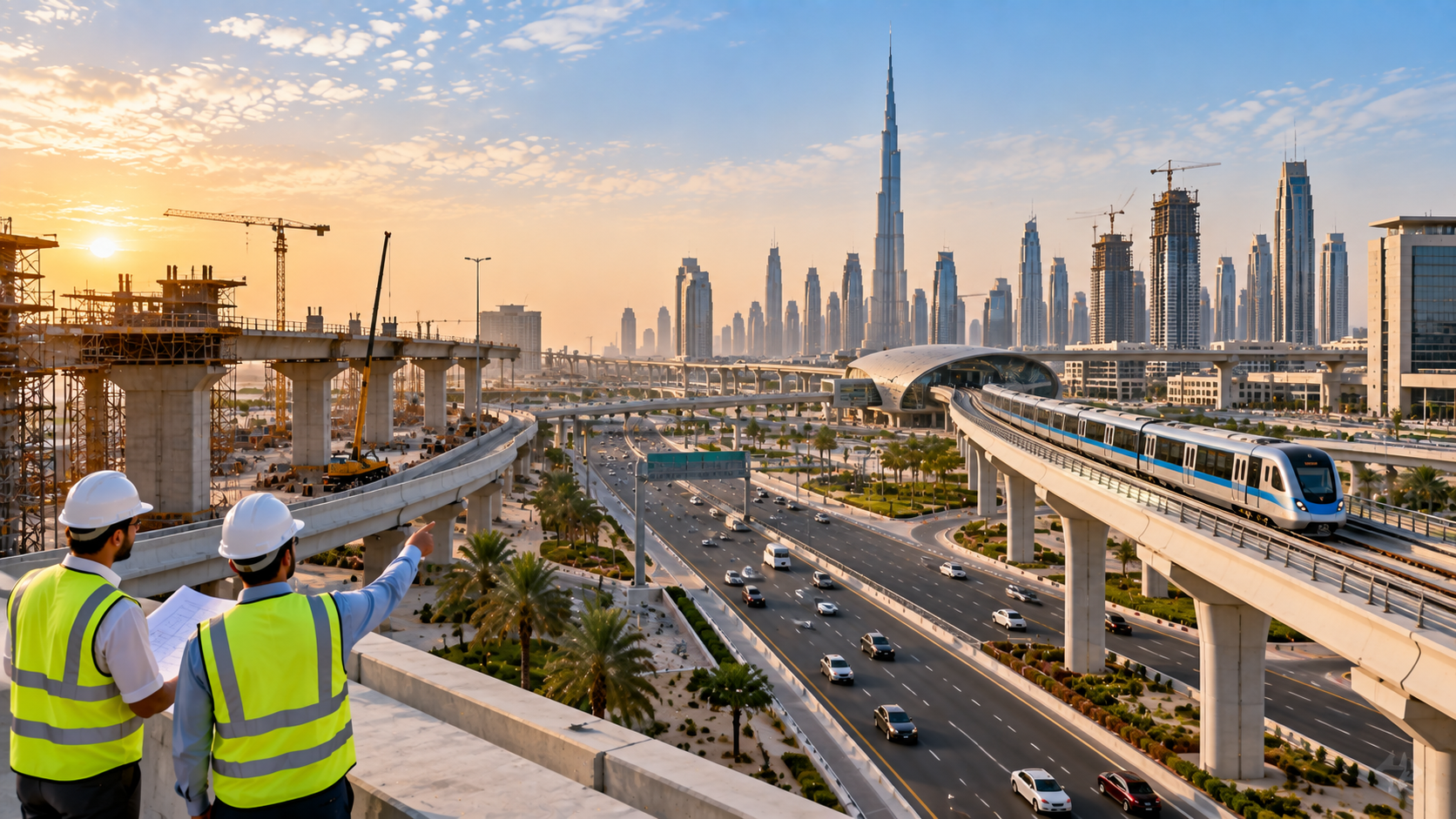 Infrastructure development project in Al Maktoum City